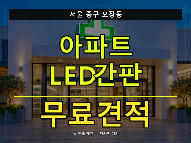 서울 중구 오장동 아파트 LED간판 무료견적 안내 썸네일 · AI 연출 배경
