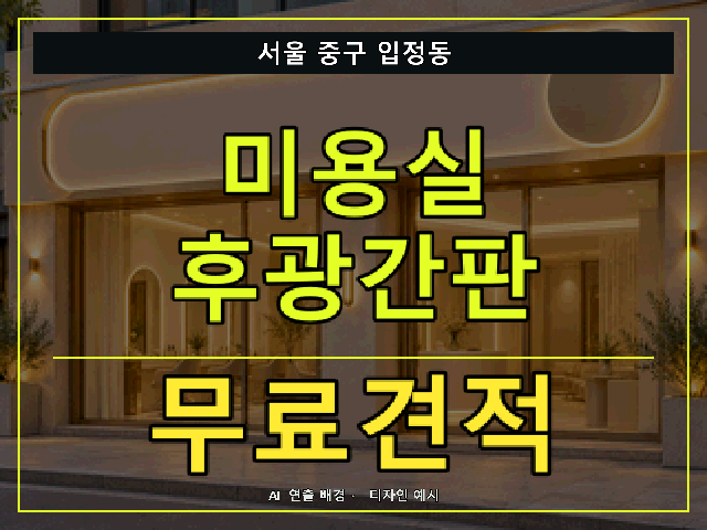 서울 중구 입정동 미용실 후광간판 무료견적 안내 썸네일 · AI 연출 배경