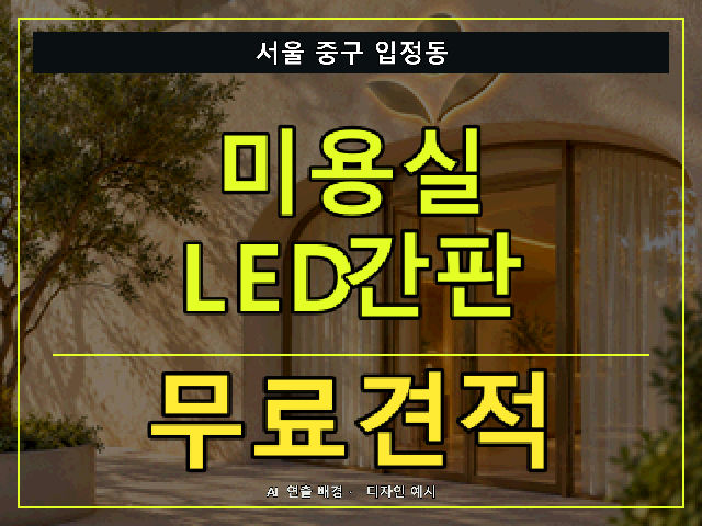 서울 중구 입정동 미용실 LED간판 무료견적 안내 썸네일 · AI 연출 배경