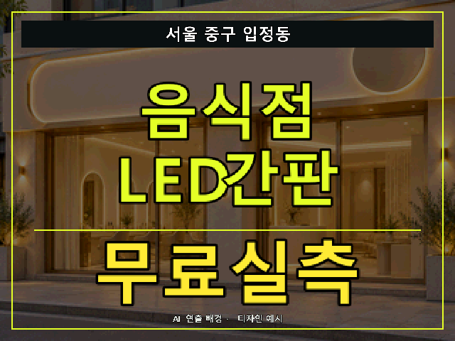 서울 중구 입정동 음식점 LED간판 무료실측 안내 썸네일 · AI 연출 배경