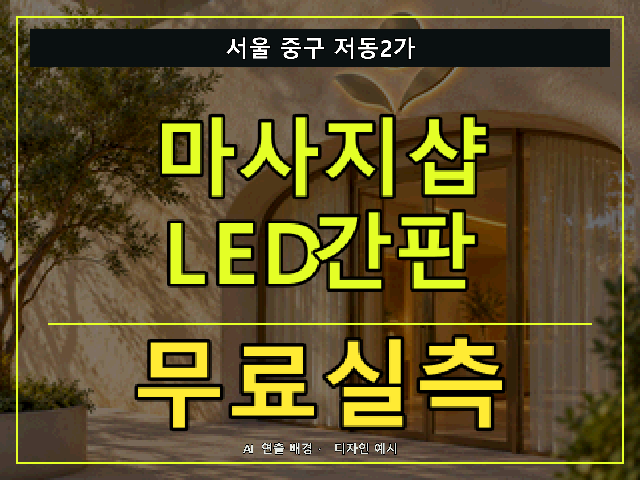 서울 중구 저동2가 마사지샵 LED간판 무료실측 안내 썸네일 · AI 연출 배경