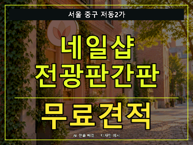 서울 중구 저동2가 네일샵 전광판간판 무료견적 안내 썸네일 · AI 연출 배경