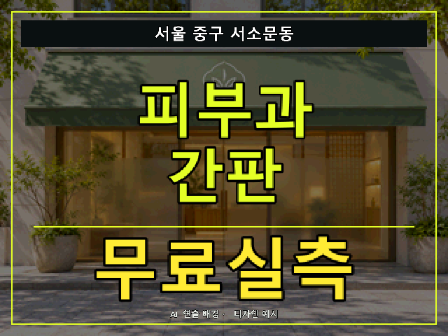 서울 중구 서소문동 피부과 간판 무료실측 안내 썸네일 · AI 연출 배경