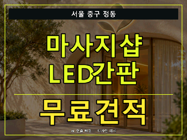 서울 중구 정동 마사지샵 LED간판 무료견적 안내 썸네일 · AI 연출 배경