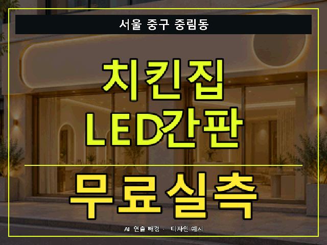 서울 중구 중림동 치킨집 LED간판 무료실측 안내 썸네일 · AI 연출 배경