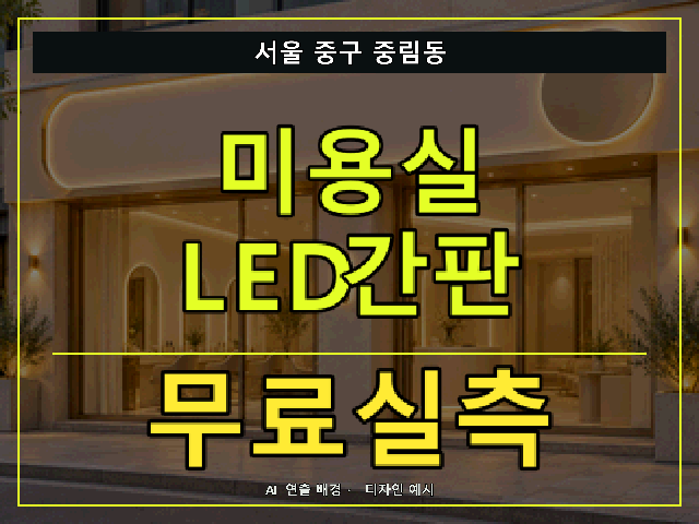 서울 중구 중림동 미용실 LED간판 무료실측 안내 썸네일 · AI 연출 배경