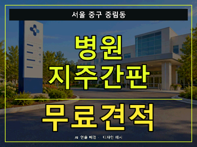 서울 중구 중림동 병원 지주간판 무료견적 안내 썸네일 · AI 연출 배경