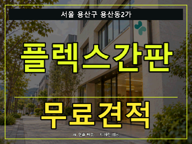 서울 용산구 용산동2가 플렉스간판 무료견적 안내 썸네일 · AI 연출 배경