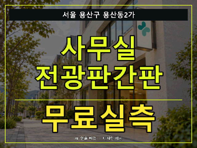 서울 용산구 용산동2가 사무실 전광판간판 무료실측 안내 썸네일 · AI 연출 배경