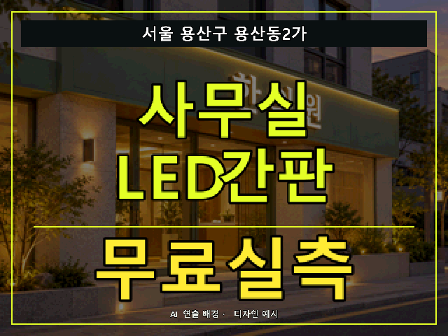 서울 용산구 용산동2가 사무실 LED간판 무료실측 안내 썸네일 · AI 연출 배경
