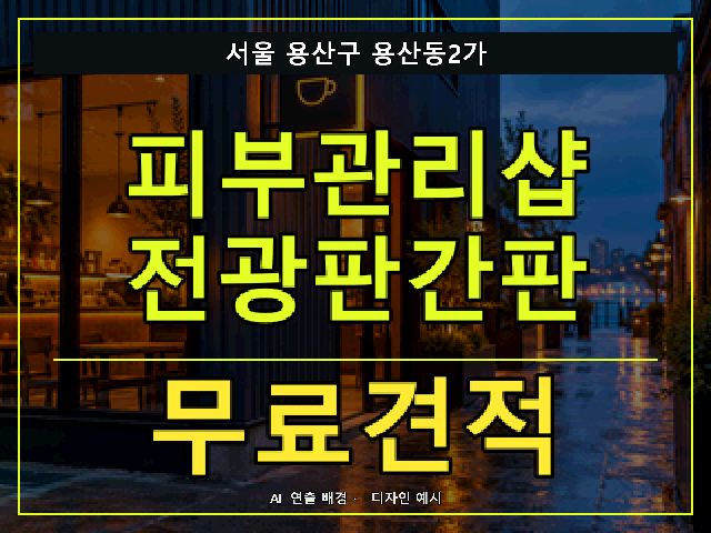 서울 용산구 용산동2가 피부관리샵 전광판간판 무료견적 안내 썸네일 · AI 연출 배경