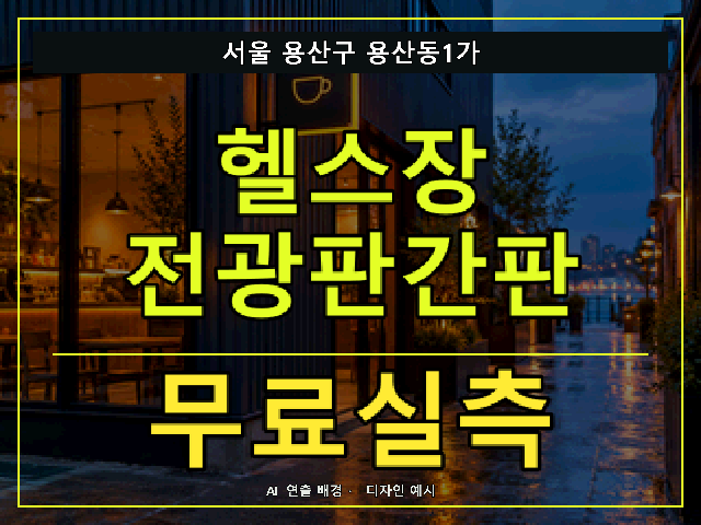 서울 용산구 용산동1가 헬스장 전광판간판 무료실측 안내 썸네일 · AI 연출 배경