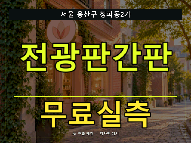 서울 용산구 청파동2가 전광판간판 무료실측 안내 썸네일 · AI 연출 배경