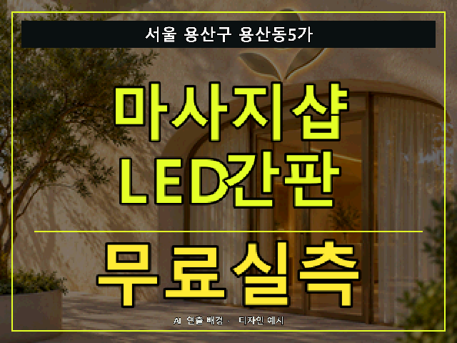 서울 용산구 용산동5가 마사지샵 LED간판 무료실측 안내 썸네일 · AI 연출 배경