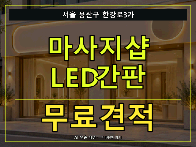 서울 용산구 한강로3가 마사지샵 LED간판 무료견적 안내 썸네일 · AI 연출 배경