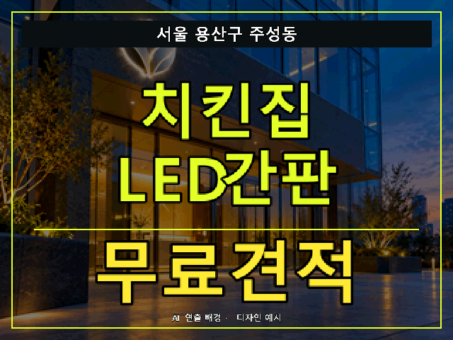 서울 용산구 주성동 치킨집 LED간판 무료견적 안내 썸네일 · AI 연출 배경