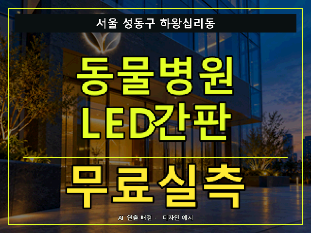 서울 성동구 하왕십리동 동물병원 LED간판 무료실측 안내 썸네일 · AI 연출 배경