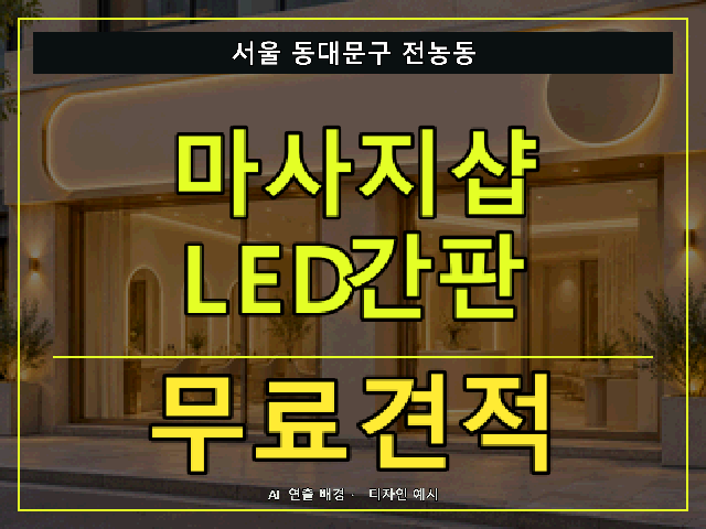 서울 동대문구 전농동 마사지샵 LED간판 무료견적 안내 썸네일 · AI 연출 배경