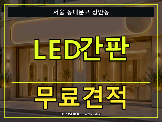 서울 동대문구 장안동 LED간판 무료견적 안내 썸네일 · AI 연출 배경