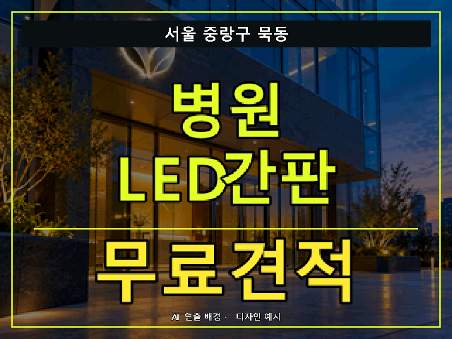 서울 중랑구 묵동 병원 LED간판 무료견적 안내 썸네일 · AI 연출 배경