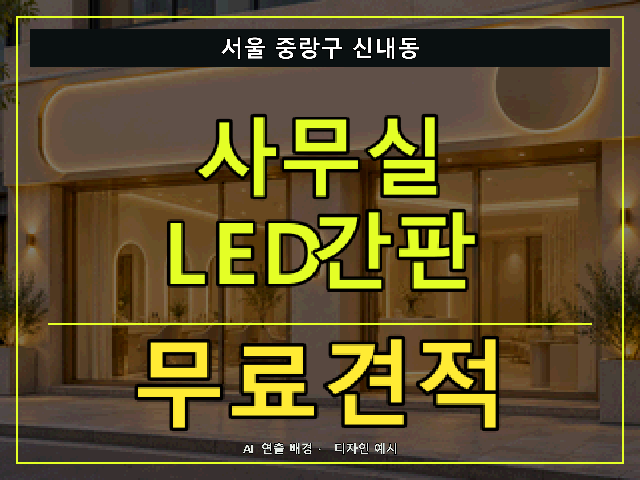 서울 중랑구 신내동 사무실 LED간판 무료견적 안내 썸네일 · AI 연출 배경