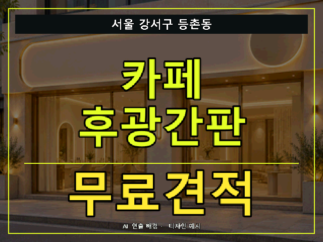 서울 강서구 등촌동 카페 후광간판 무료견적 안내 썸네일 · AI 연출 배경