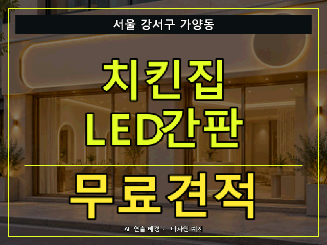 서울 강서구 가양동 치킨집 LED간판 무료견적 안내 썸네일 · AI 연출 배경