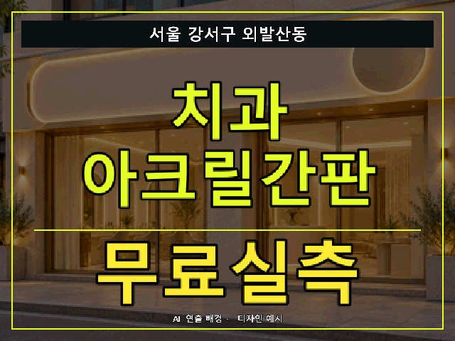 서울 강서구 외발산동 치과 아크릴간판 무료실측 안내 썸네일 · AI 연출 배경