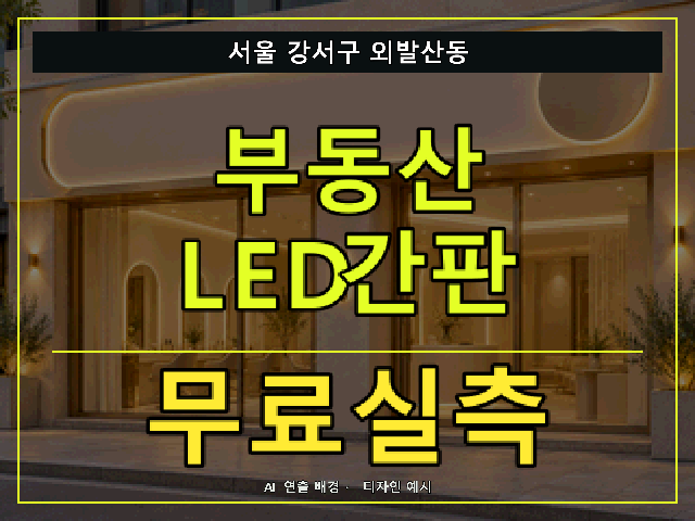 서울 강서구 외발산동 부동산 LED간판 무료실측 안내 썸네일 · AI 연출 배경