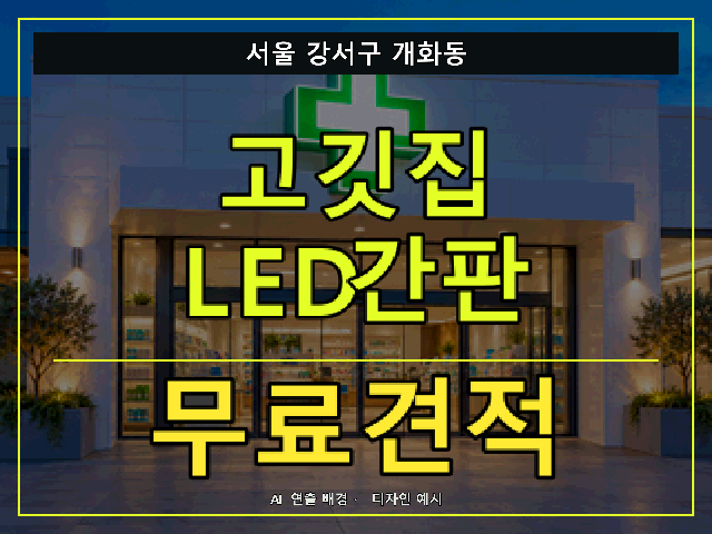 서울 강서구 개화동 고깃집 LED간판 무료견적 안내 썸네일 · AI 연출 배경