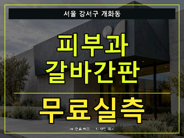 서울 강서구 개화동 피부과 갈바간판 무료실측 안내 썸네일 · AI 연출 배경