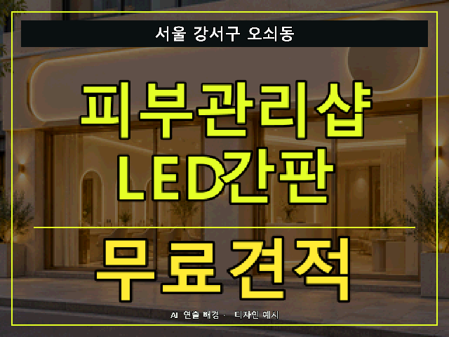 서울 강서구 오쇠동 피부관리샵 LED간판 무료견적 안내 썸네일 · AI 연출 배경