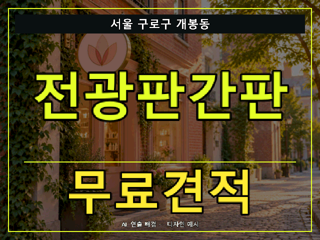 서울 구로구 개봉동 전광판간판 무료견적 안내 썸네일 · AI 연출 배경