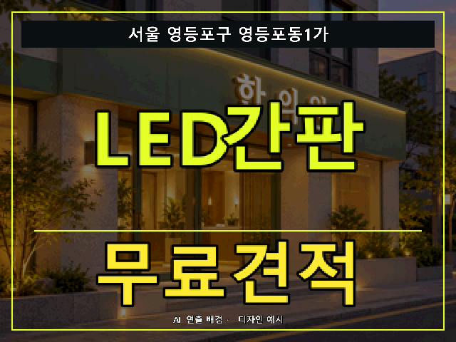 서울 영등포구 영등포동1가 LED간판 무료견적 안내 썸네일 · AI 연출 배경