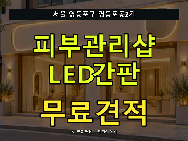 서울 영등포구 영등포동2가 피부관리샵 LED간판 무료견적 안내 썸네일 · AI 연출 배경