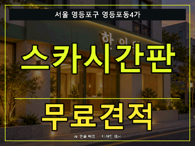 서울 영등포구 영등포동4가 스카시간판 무료견적 안내 썸네일 · AI 연출 배경