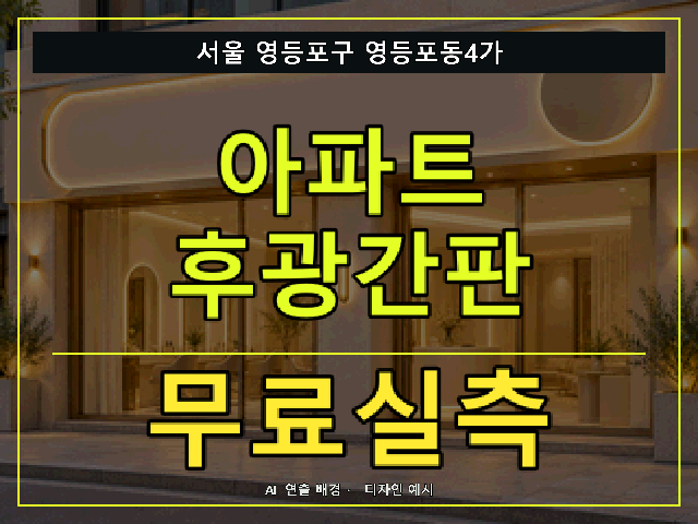 서울 영등포구 영등포동4가 아파트 후광간판 무료실측 안내 썸네일 · AI 연출 배경