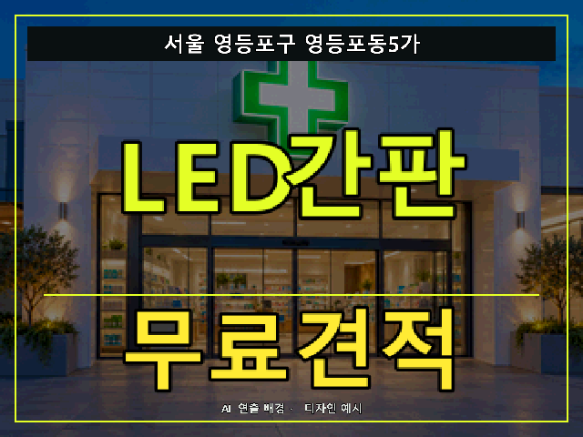서울 영등포구 영등포동5가 LED간판 무료견적 안내 썸네일 · AI 연출 배경