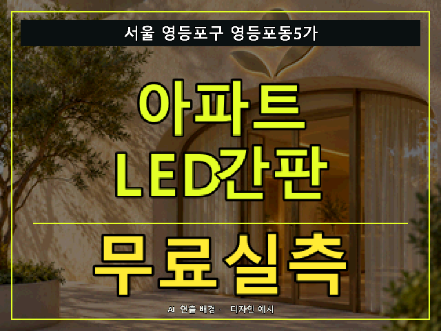 서울 영등포구 영등포동5가 아파트 LED간판 무료실측 안내 썸네일 · AI 연출 배경