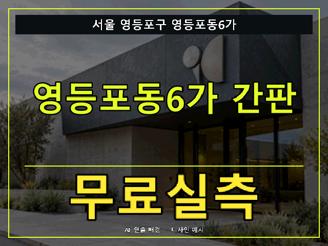 서울 영등포구 영등포동6가 간판 제작 무료실측 안내 썸네일 · AI 연출 배경