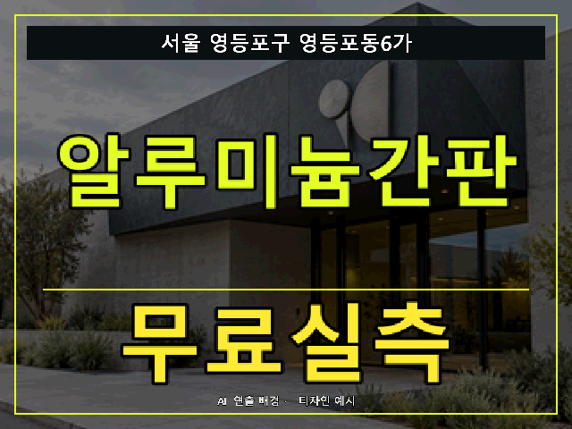 서울 영등포구 영등포동6가 알루미늄간판 무료실측 안내 썸네일 · AI 연출 배경
