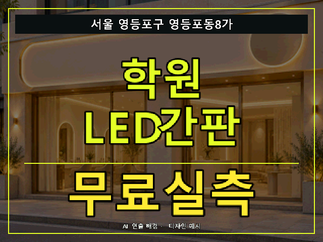 서울 영등포구 영등포동8가 학원 LED간판 무료실측 안내 썸네일 · AI 연출 배경