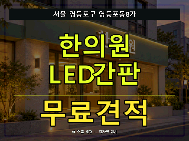 서울 영등포구 영등포동8가 한의원 LED간판 무료견적 안내 썸네일 · AI 연출 배경