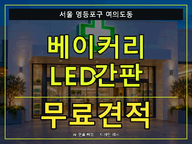 서울 영등포구 여의도동 베이커리 LED간판 무료견적 안내 썸네일 · AI 연출 배경