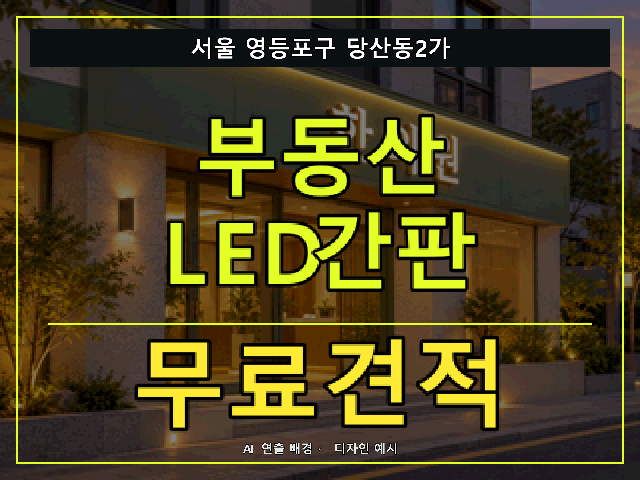 서울 영등포구 당산동2가 부동산 LED간판 무료견적 안내 썸네일 · AI 연출 배경