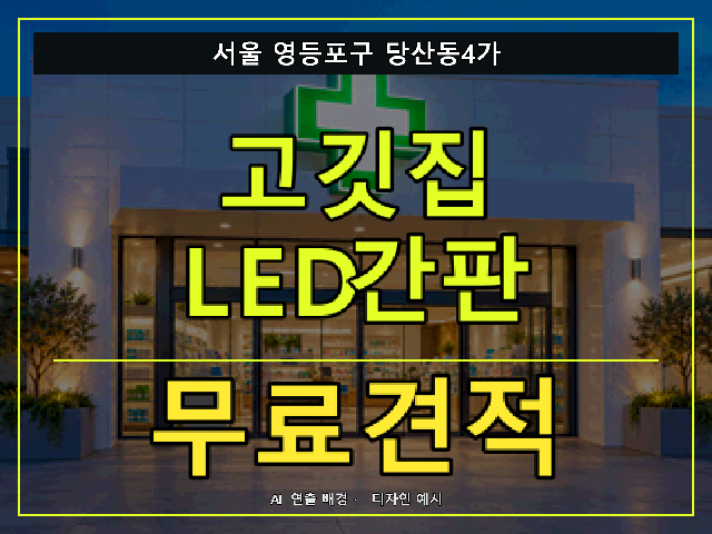 서울 영등포구 당산동4가 고깃집 LED간판 무료견적 안내 썸네일 · AI 연출 배경