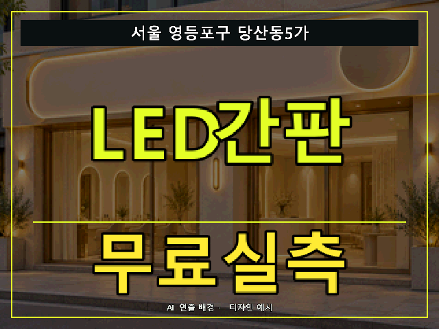 서울 영등포구 당산동5가 LED간판 무료실측 안내 썸네일 · AI 연출 배경