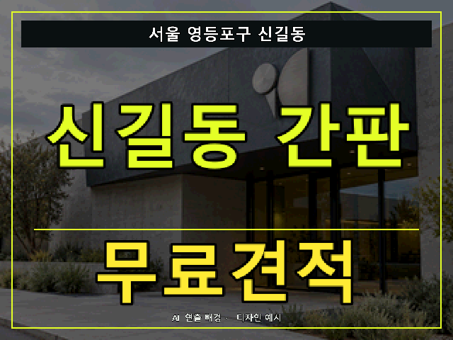 서울 영등포구 신길동 간판 제작 무료견적 안내 썸네일 · AI 연출 배경