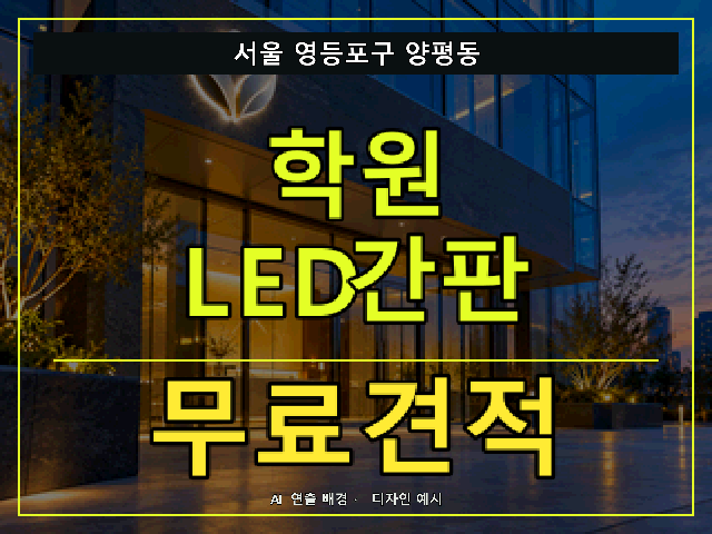 서울 영등포구 양평동 학원 LED간판 무료견적 안내 썸네일 · AI 연출 배경