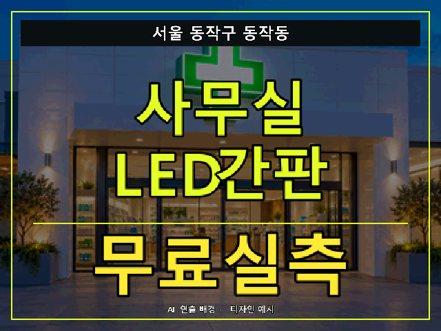서울 동작구 동작동 사무실 LED간판 무료실측 안내 썸네일 · AI 연출 배경
